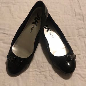 AK sport black flats.  Size 10